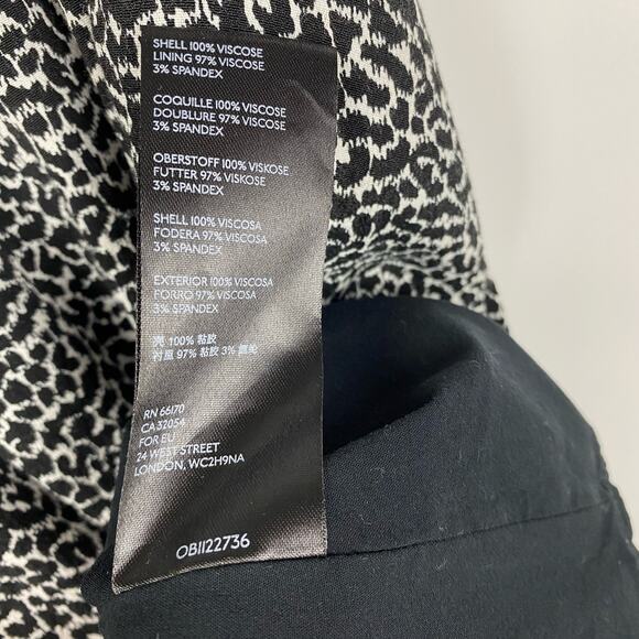 By Anthropologie Animal Print Sundress Ruffle Black and White Womens Size 0 - Picture 8 of 12